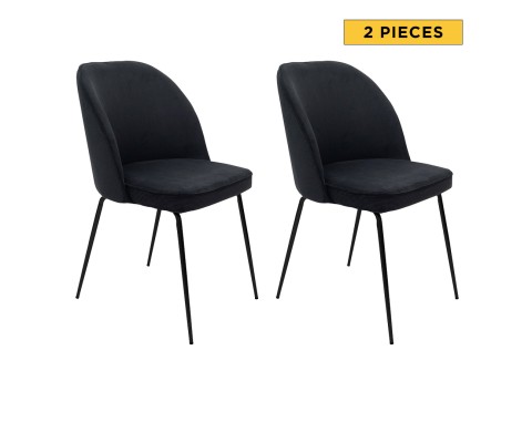 2pcs Larv Dining Chair (All Black)