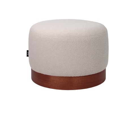 Houms Round Boucle Fabric Ottoman Ø58.5cm (Beige)