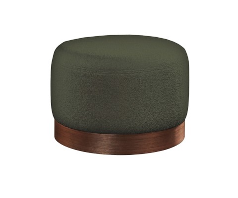 Houms Round Boucle Fabric Ottoman Ø58.5cm (Green)